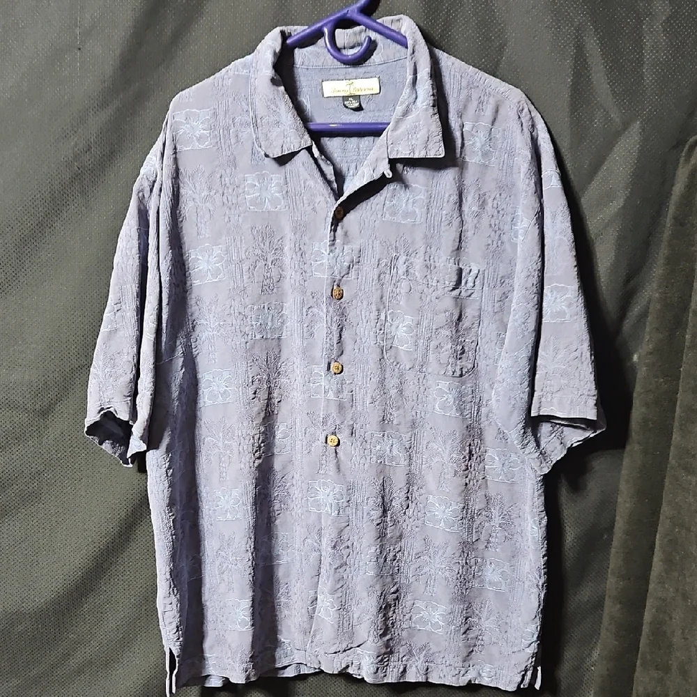 Tommy Bahama blue silk shirt